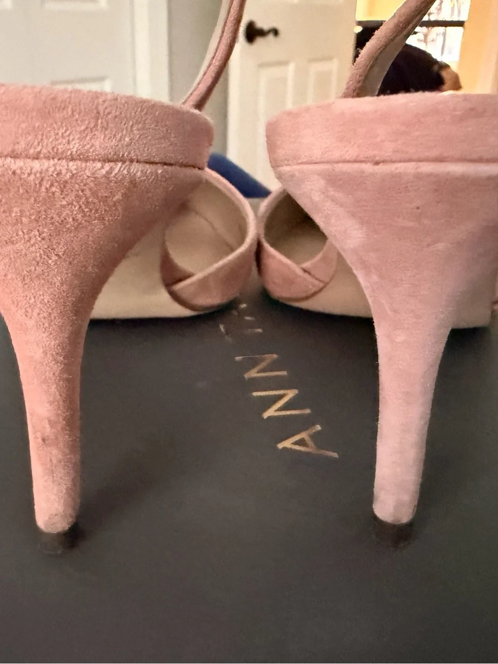 Ann Taylor Kerry Suede Slingback Pump size 8 Color is Paloma - light pink